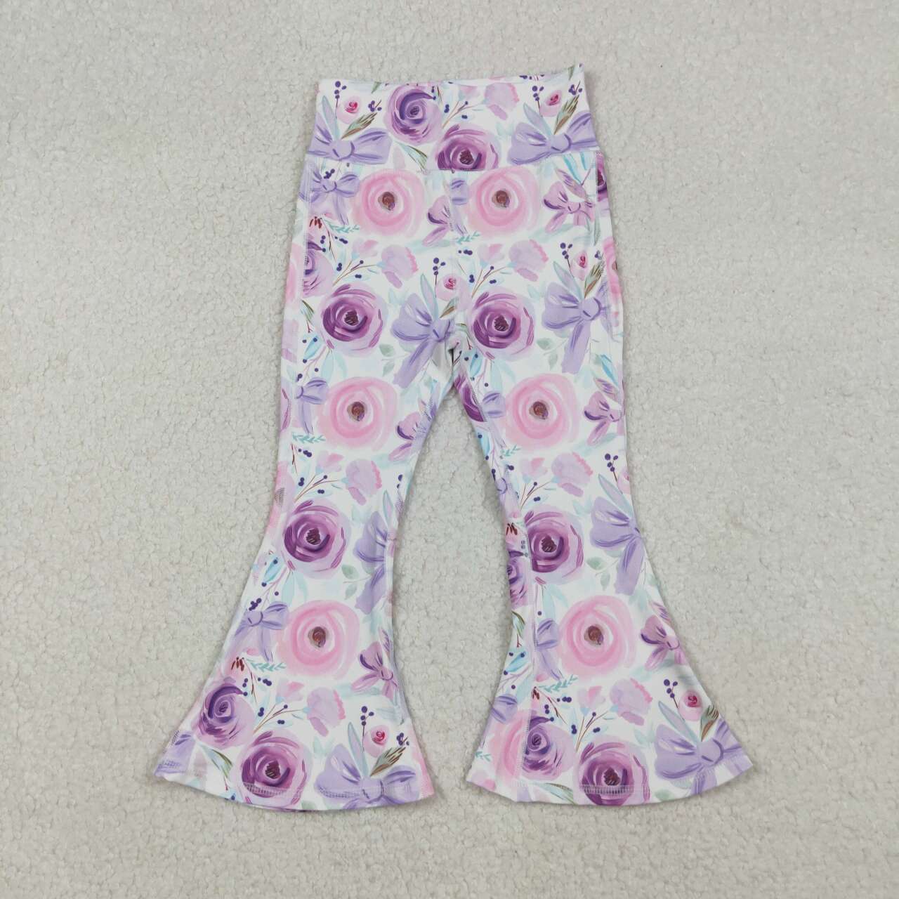 Baby Girls Lavender Floral Yoga Pants