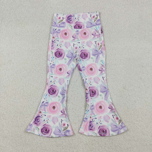 Baby Girls Lavender Floral Yoga Pants