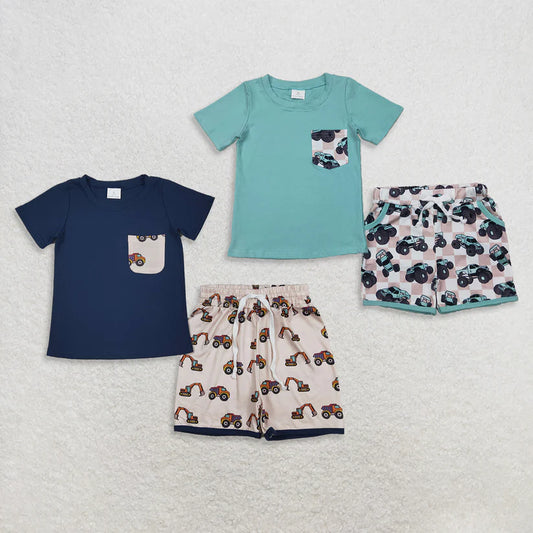 Baby boy construction summer outfit