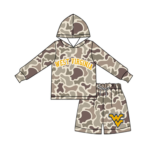 Custom team top matching shorts kids boy hoodie outfit wholesale factory price