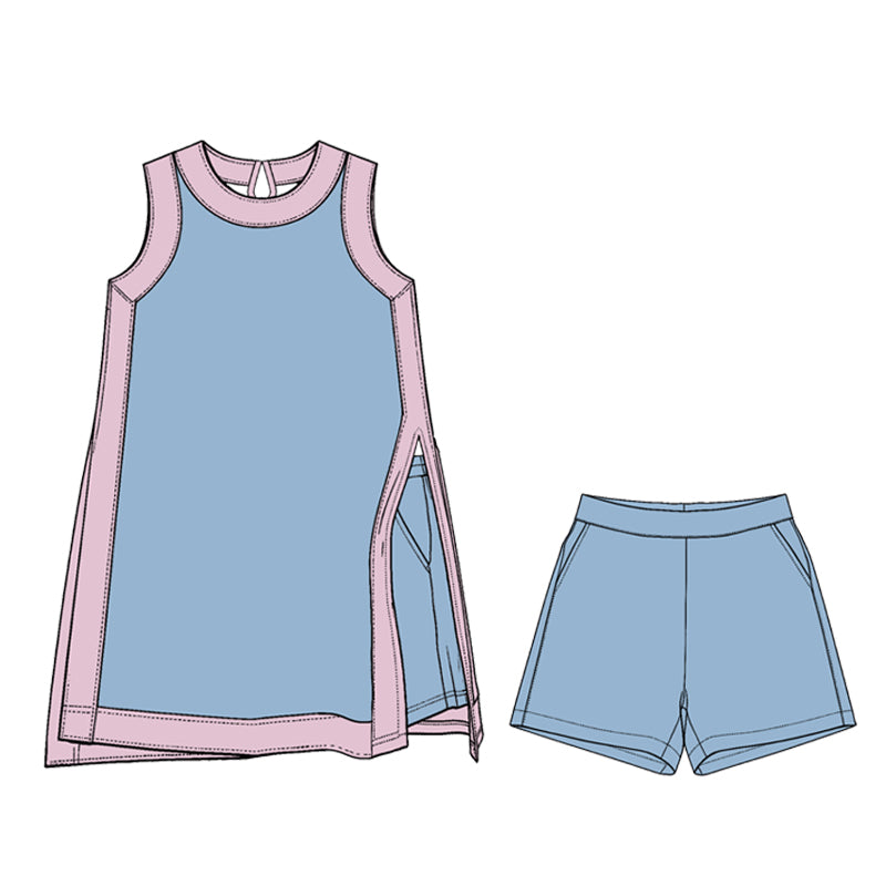 baby girls sleeveless dress matching shorts yoga clothing set