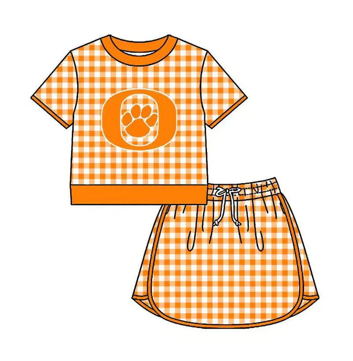 Custom team top matching skorts girl summer outfit