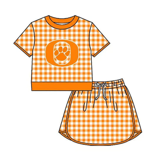 Custom team top matching skorts girl summer outfit