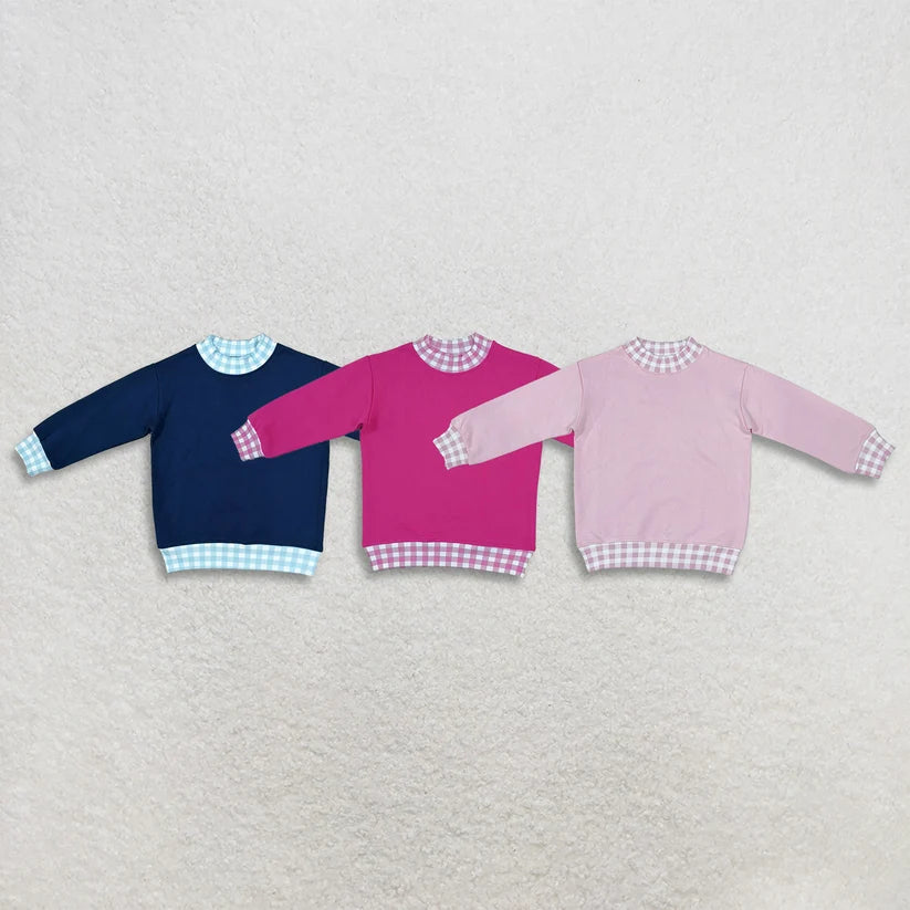 Pink color kids girls  long sleeve pullover  top