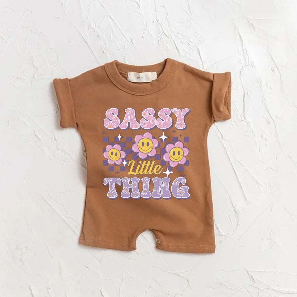 Sassy little thing girls short sleeve romper