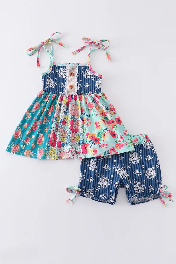 wholesale girls floral boutique outfit