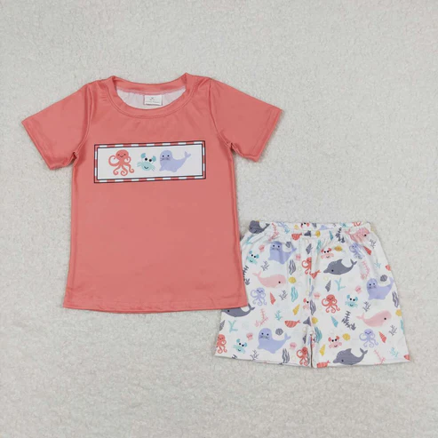 baby girls crab octopus sea animal sister brother matching outfit