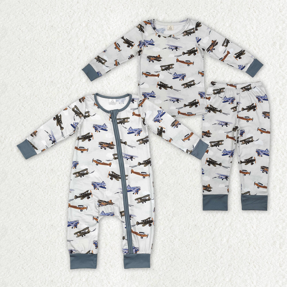 kids baby boy plane deisgn bamboo matching clothes