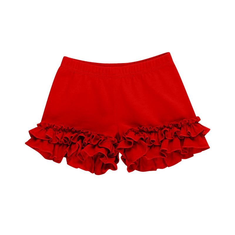 toddle baby girl red ruffle cotton shorts