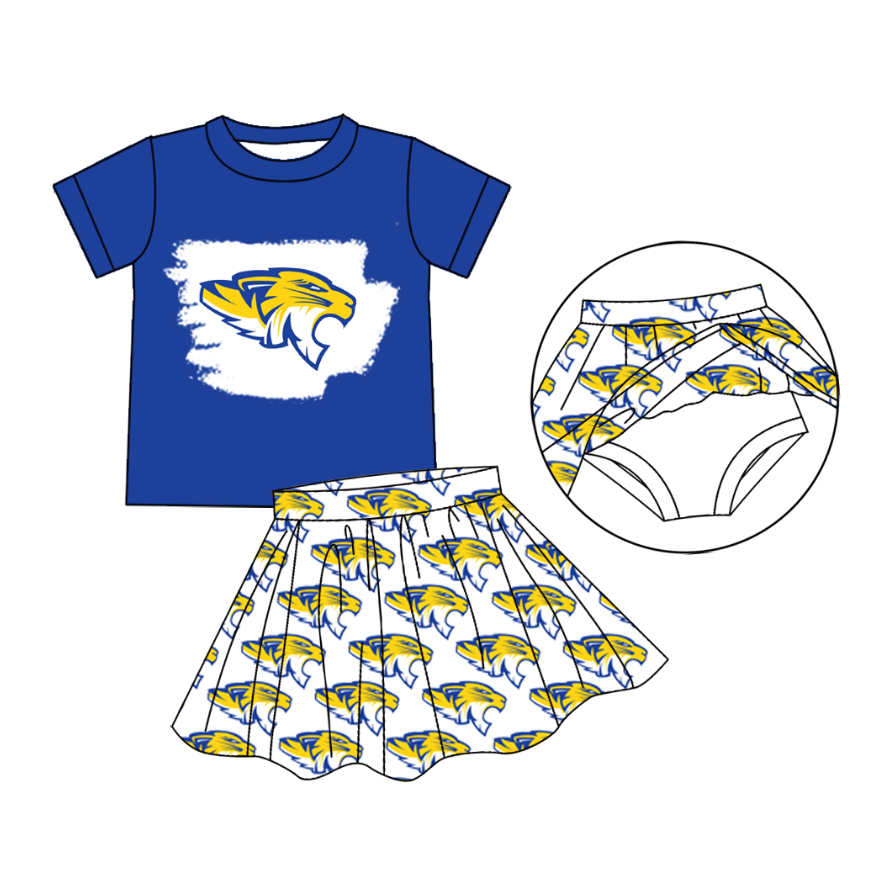 toddle girls short sleeve team skirt set