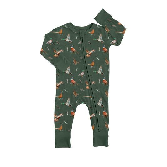 mallard duck long sleeve zip romper