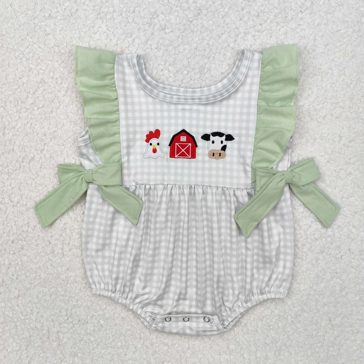 Embroidery Farm animal sister brother matching outfit