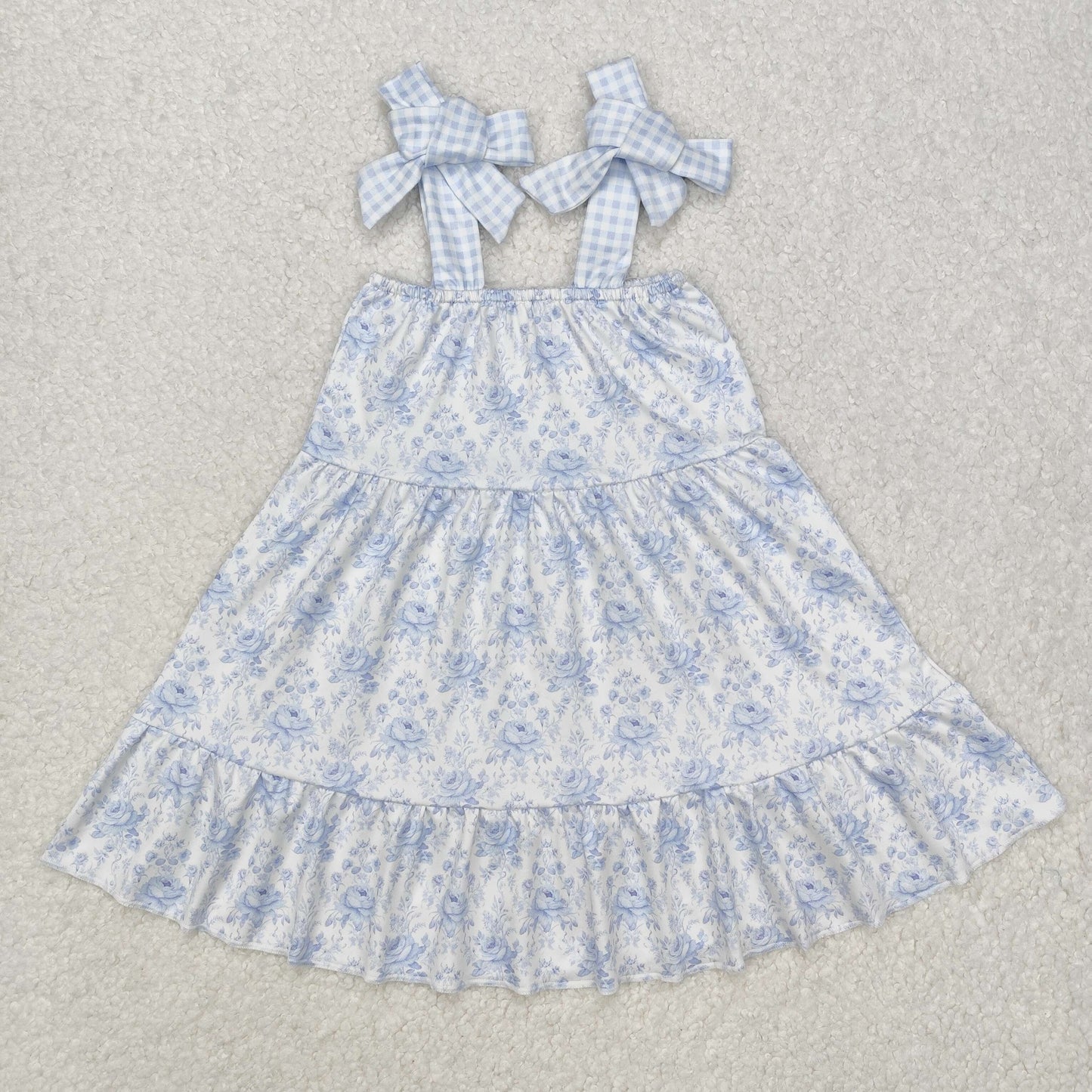 Best sister Baby girls blue floral summer clothes