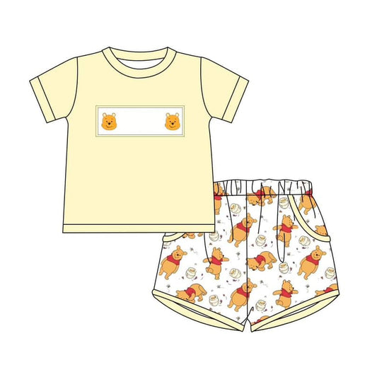 infant baby boy cartoon bear summer outfit, deadline April 25th