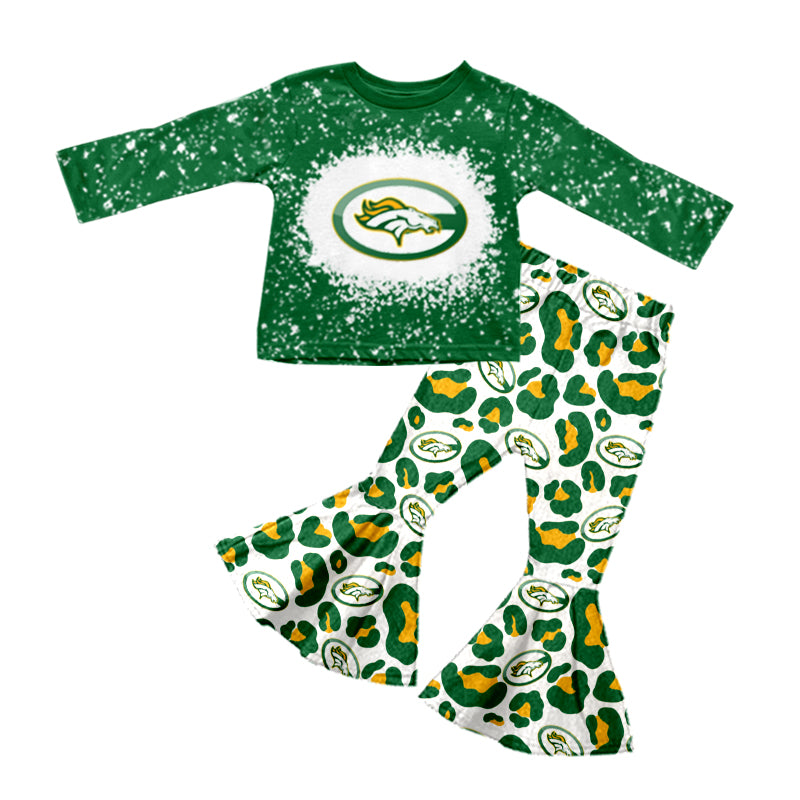 baby  girls  green school clothes bell bottoms outfit