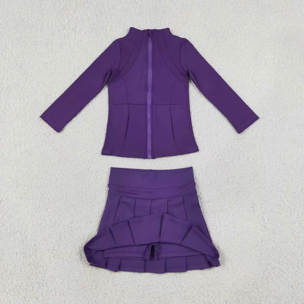 Hot pink yoga pullover top matching skorts girls outfit