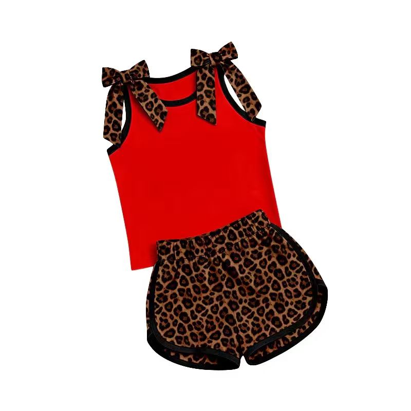 Custom bow top matching shorts girls summer outfit