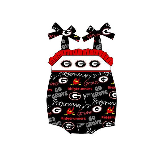 baby girl college team custom romper