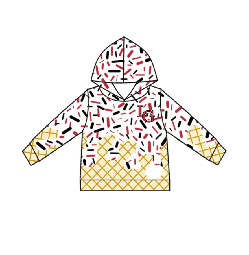 Kids long sleeve team design hoodie top