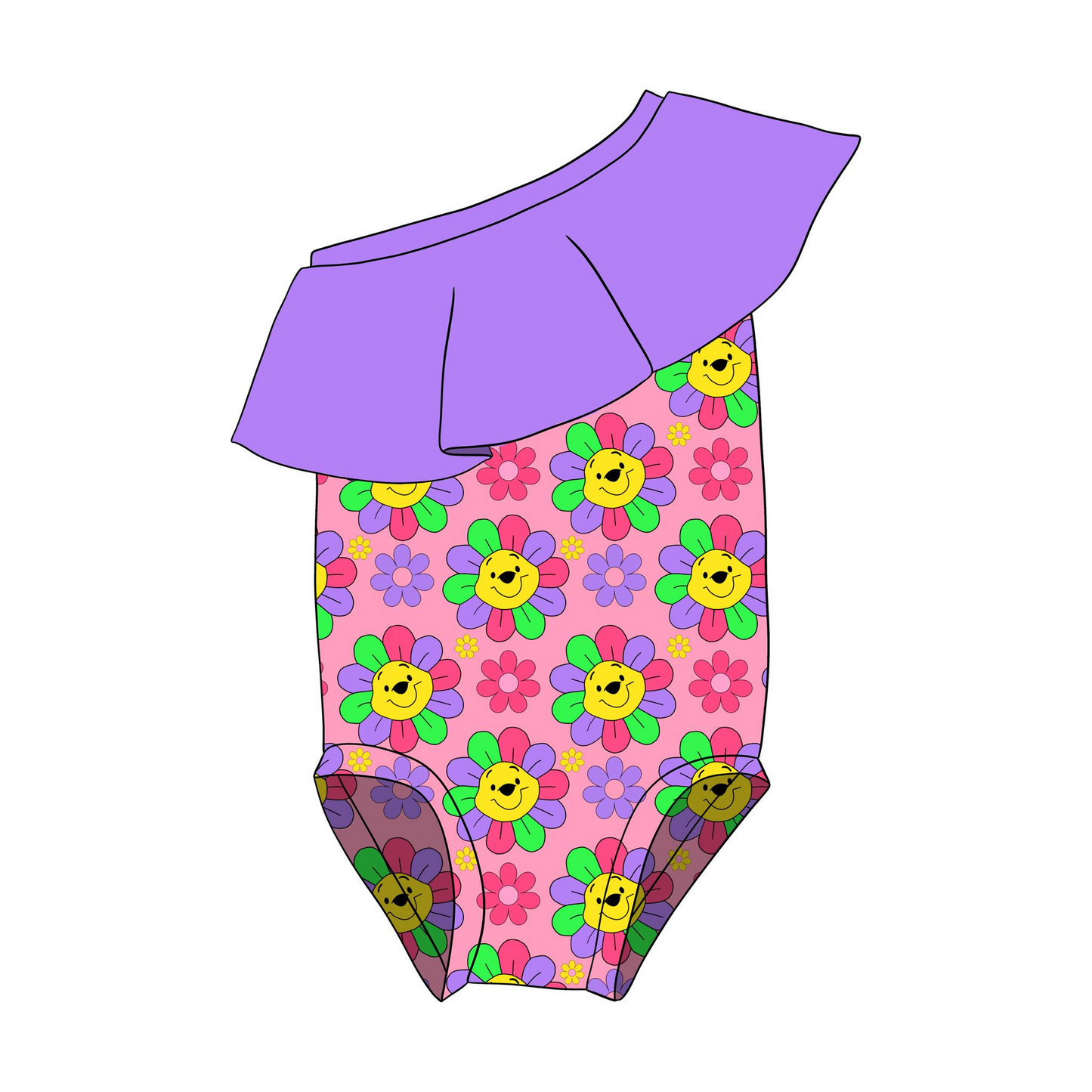 baby girls cartoon design romper