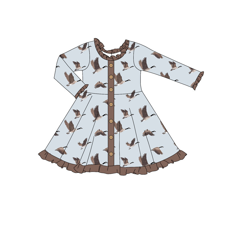 baby girl mallard duck spring fall season long sleeve dress