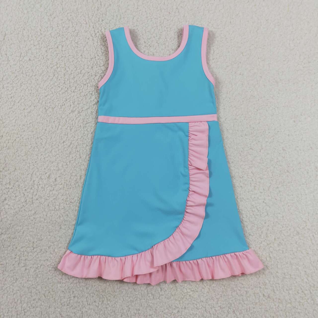 Pink turquoise color girls summer yoga dress