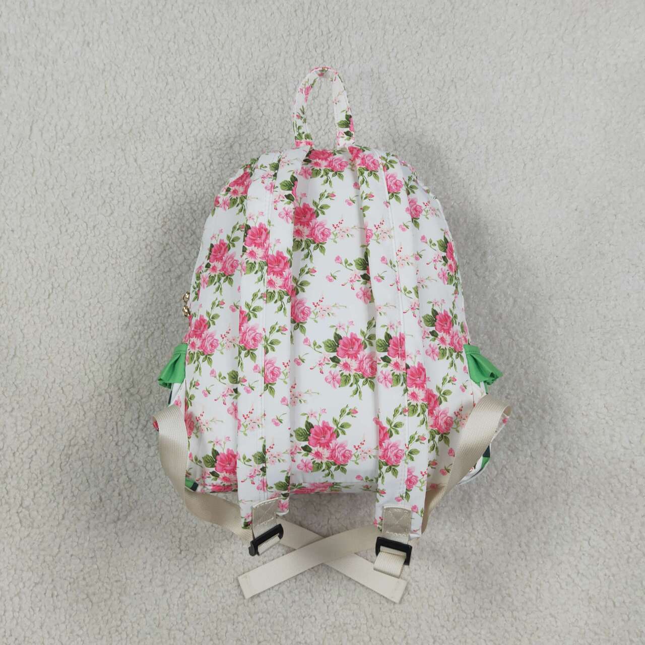 toddle baby girls floral green checkered mini backpack