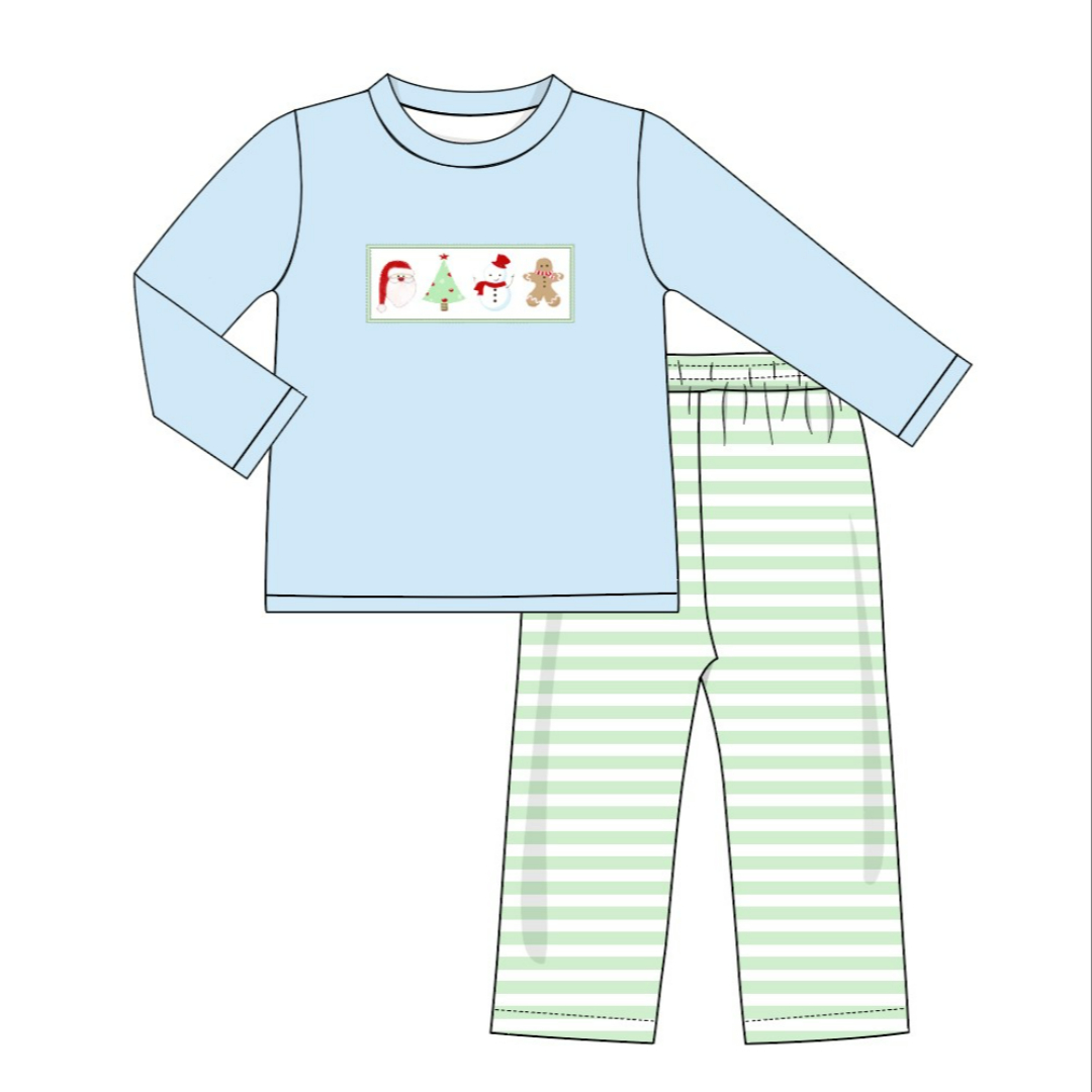 baby boy christmas santa claus tree gingerbread design winter clothes
