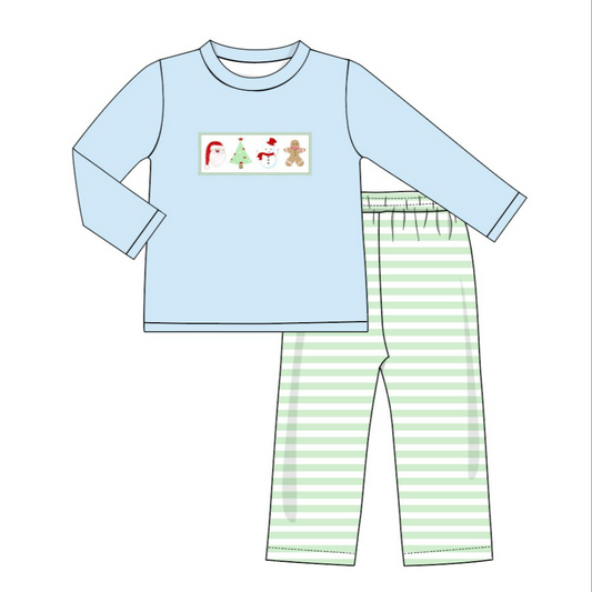 baby boy christmas santa claus tree gingerbread design winter clothes