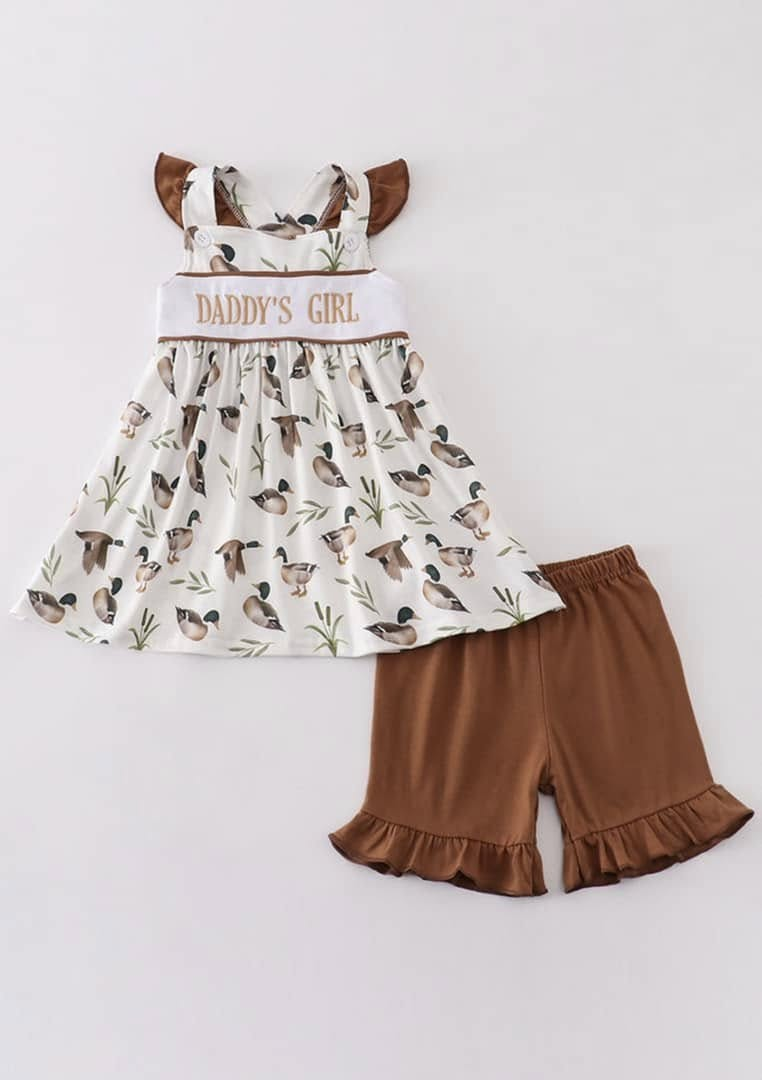 Daddys girl mallard duck baby summer clothes