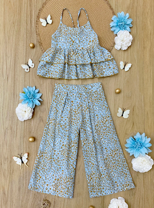 baby girls cheetah design 2pcs boutique outfit