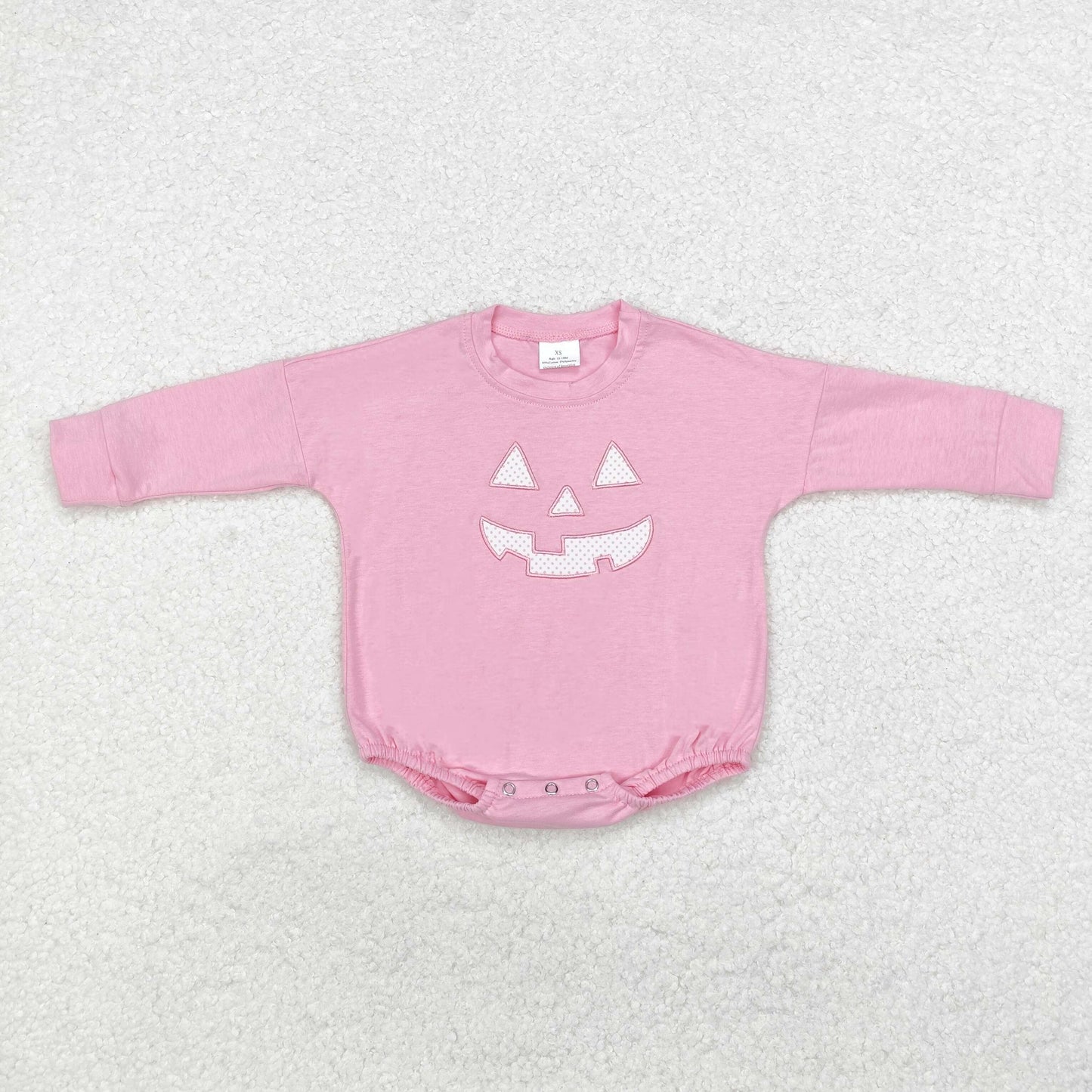 Sister brother embroidery Halloween pumpkin skull romper