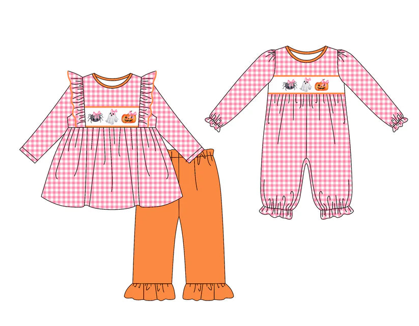 Halloween ghost kids long sleeve matching clothes whoesale price