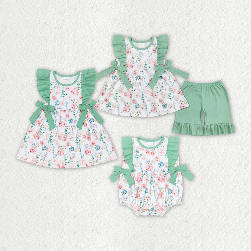 best sister blue floral boutique clothing set