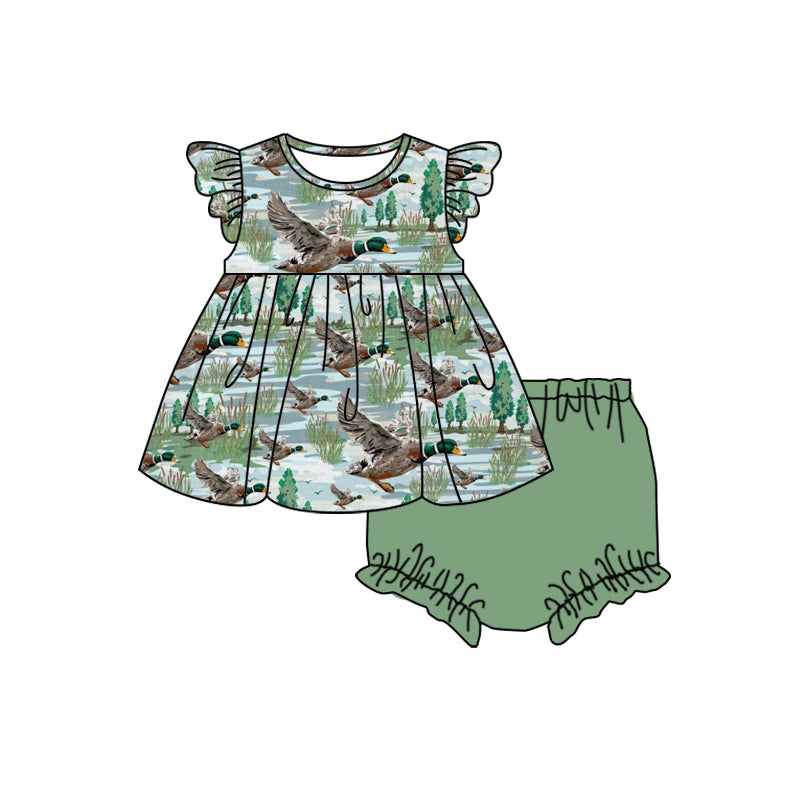 baby girl mallard duck bummies set
