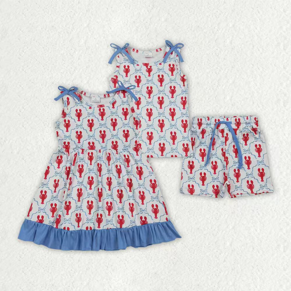 Crawfish design toddle baby girls  dress