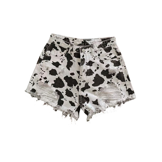 toddle girls black cowhide jeans shorts preorder