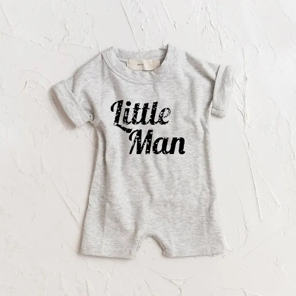 Little man kids short sleeve romper