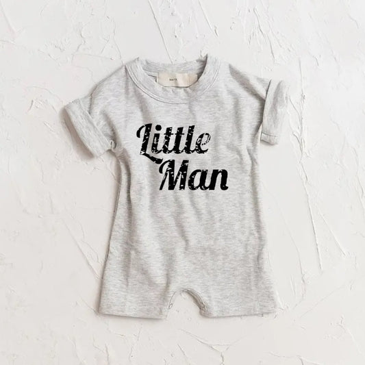 Little man kids short sleeve romper