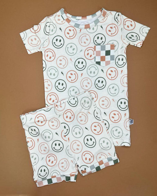 wholesale baby girls smile face short sleeve clothes