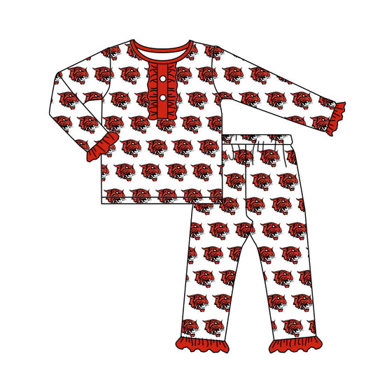 Baby girls custom team long sleeve pajama set
