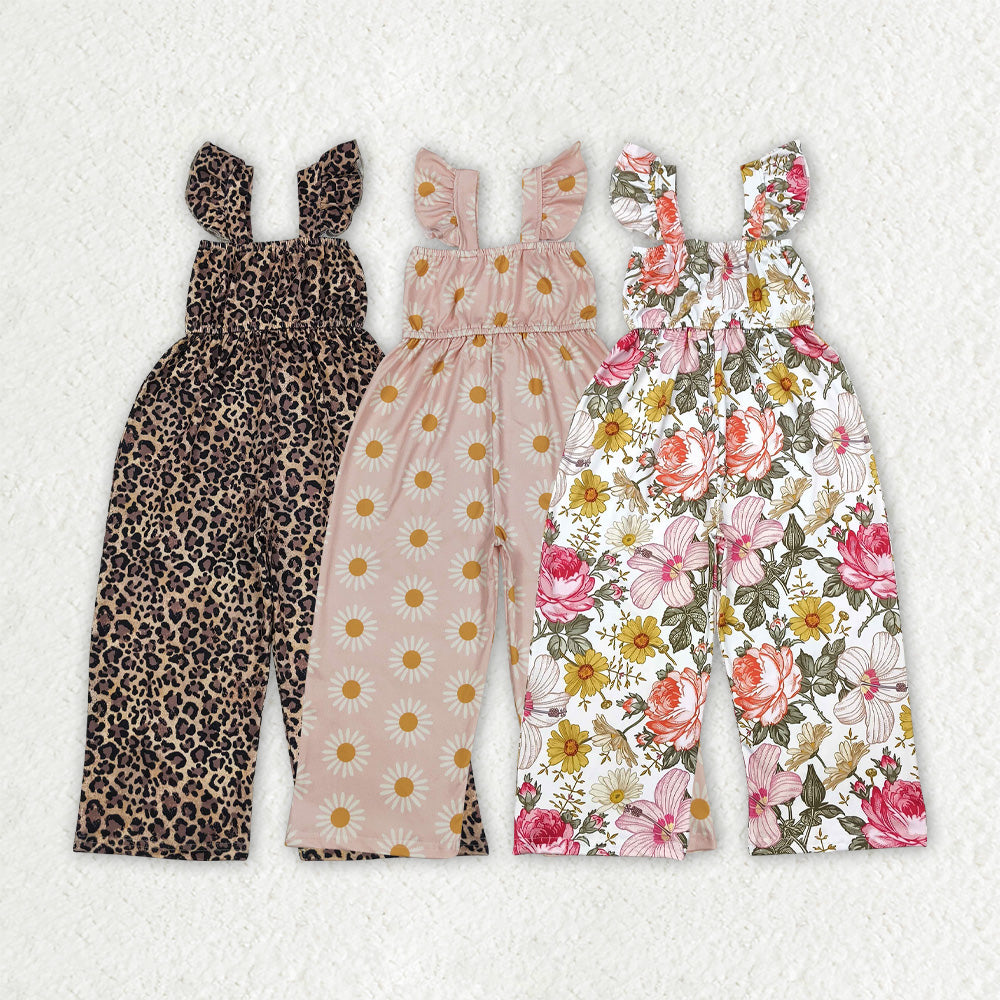 Floral print infant baby girls jumpsuit
