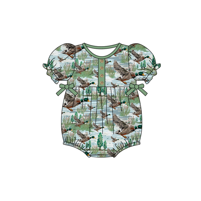 infant baby girl mallard duck romper