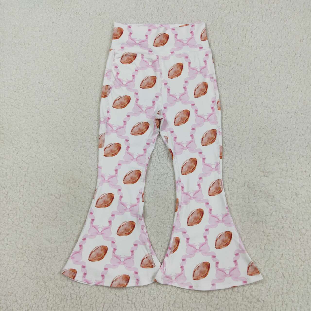 Baby Girls Pink Bow Football Yoga Pants