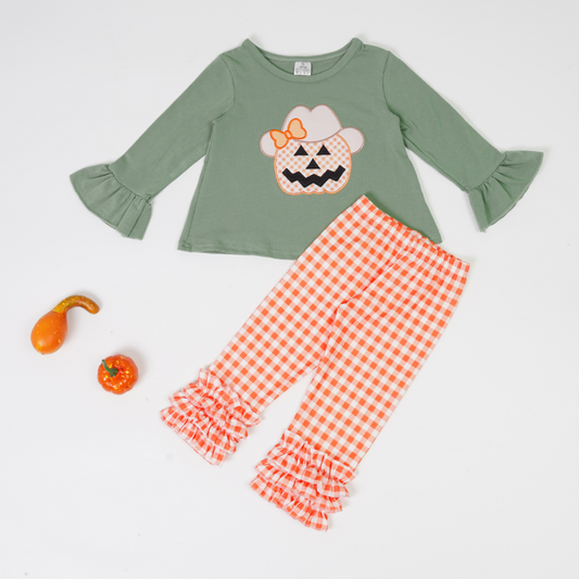 toddle girl halloween pumpkin long sleeve clothes