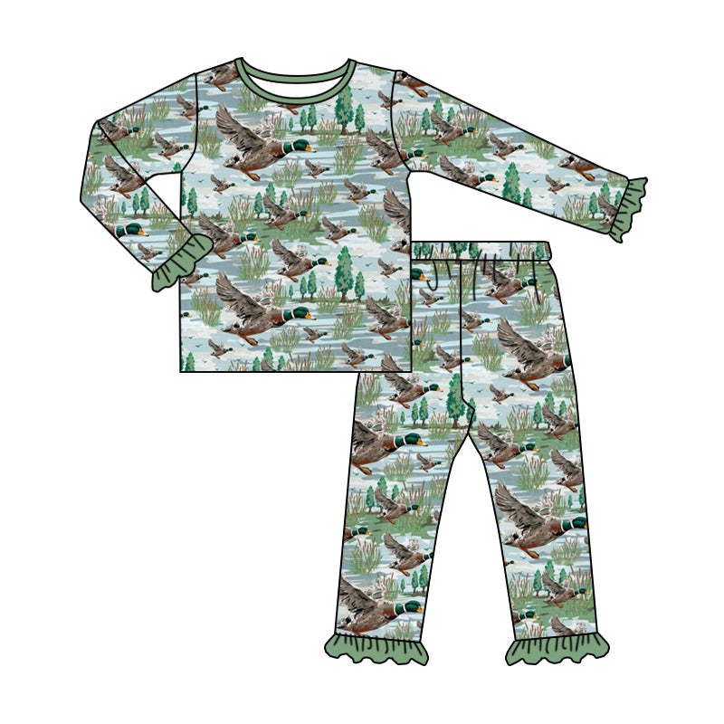 baby girl mallard duck long sleeve outfit