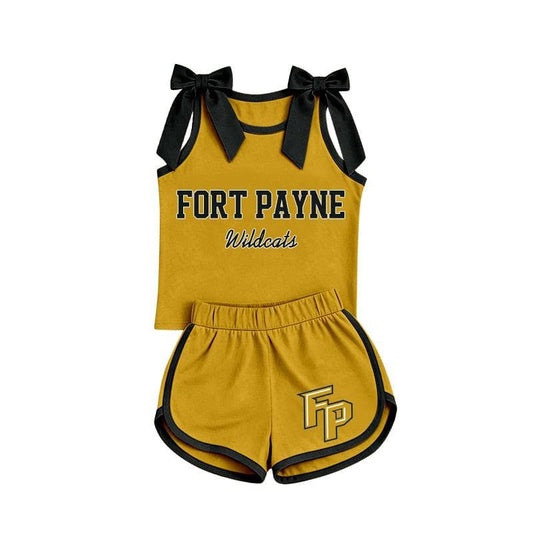 Custom team sleeveless top matching shorts girls summer outfit