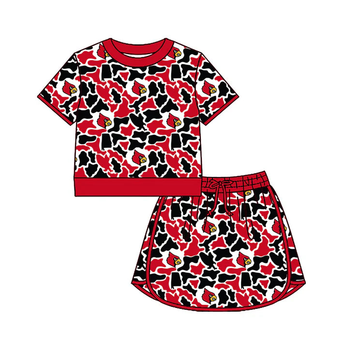 Custom team top matching skorts girl summer outfit