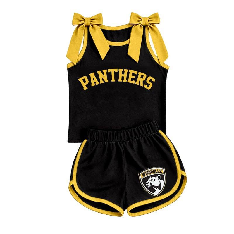 Custom team sleeveless top matching shorts girls summer outfit