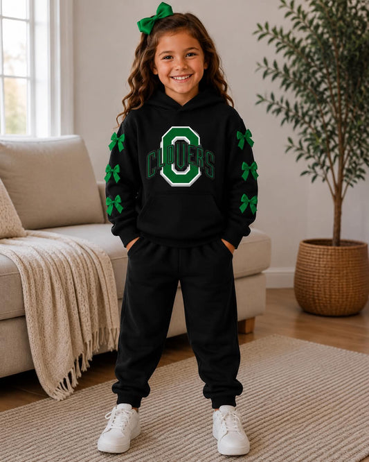 Toddle kids girl custom team hoodie top matching pants spring fall design outfit